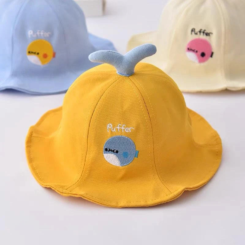 婴儿渔夫帽春秋薄款防晒外出遮阳帽春天宝宝帽子男童女童小童可爱