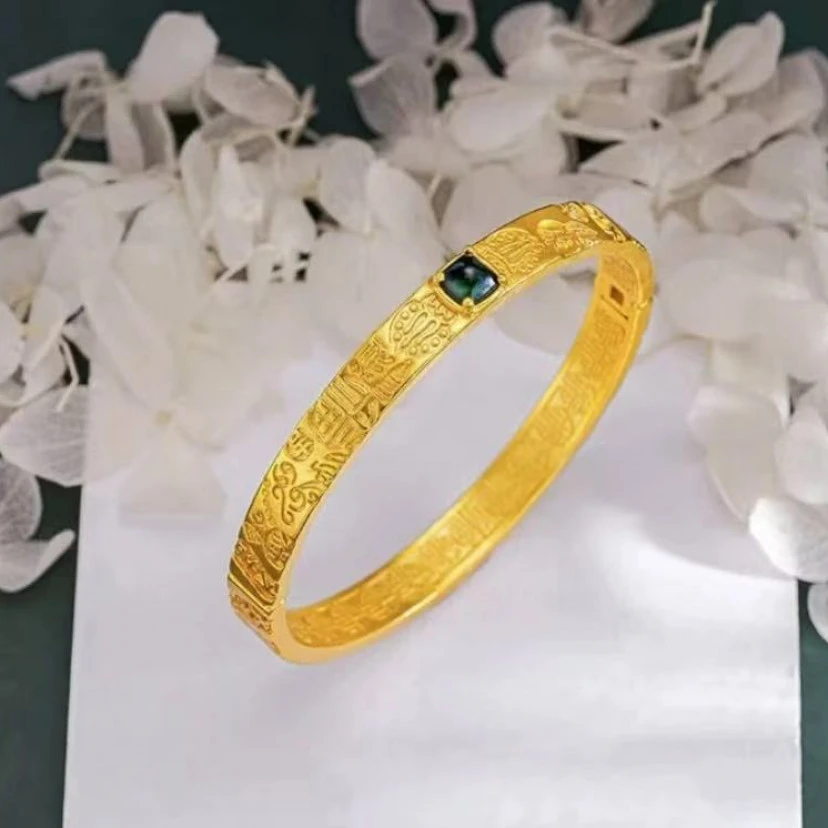 18K 金新中式卡扣吉言镶嵌手镯a20