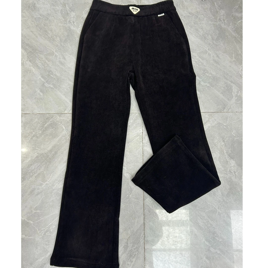 【衣联服饰】妈妈款冬季加绒松紧款微喇裤3906