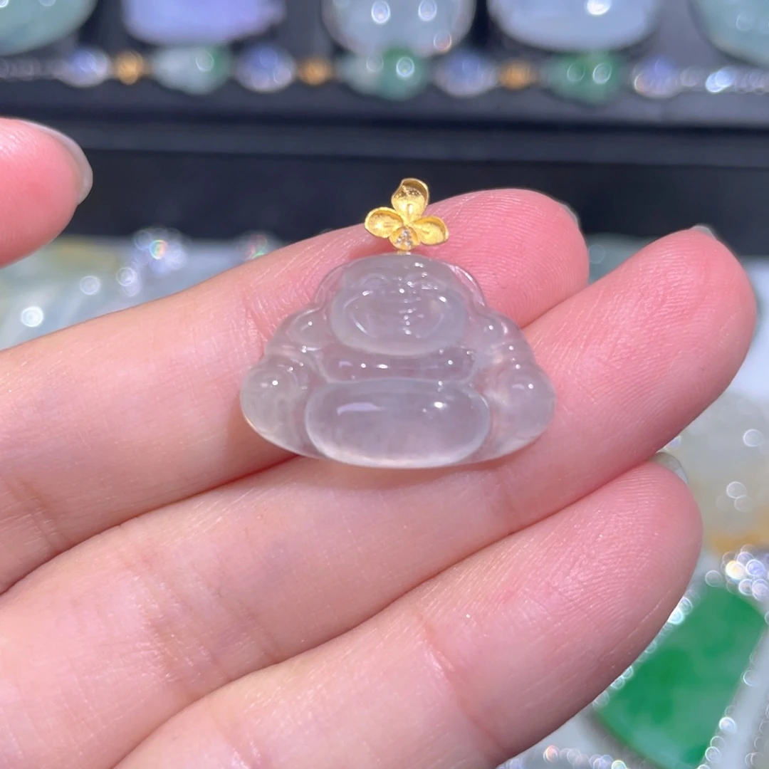 颈饰18K金镶嵌翡翠翡翠
