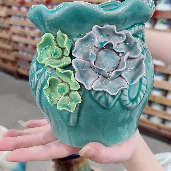 有孔.凑单10元陶瓷花盆发货！