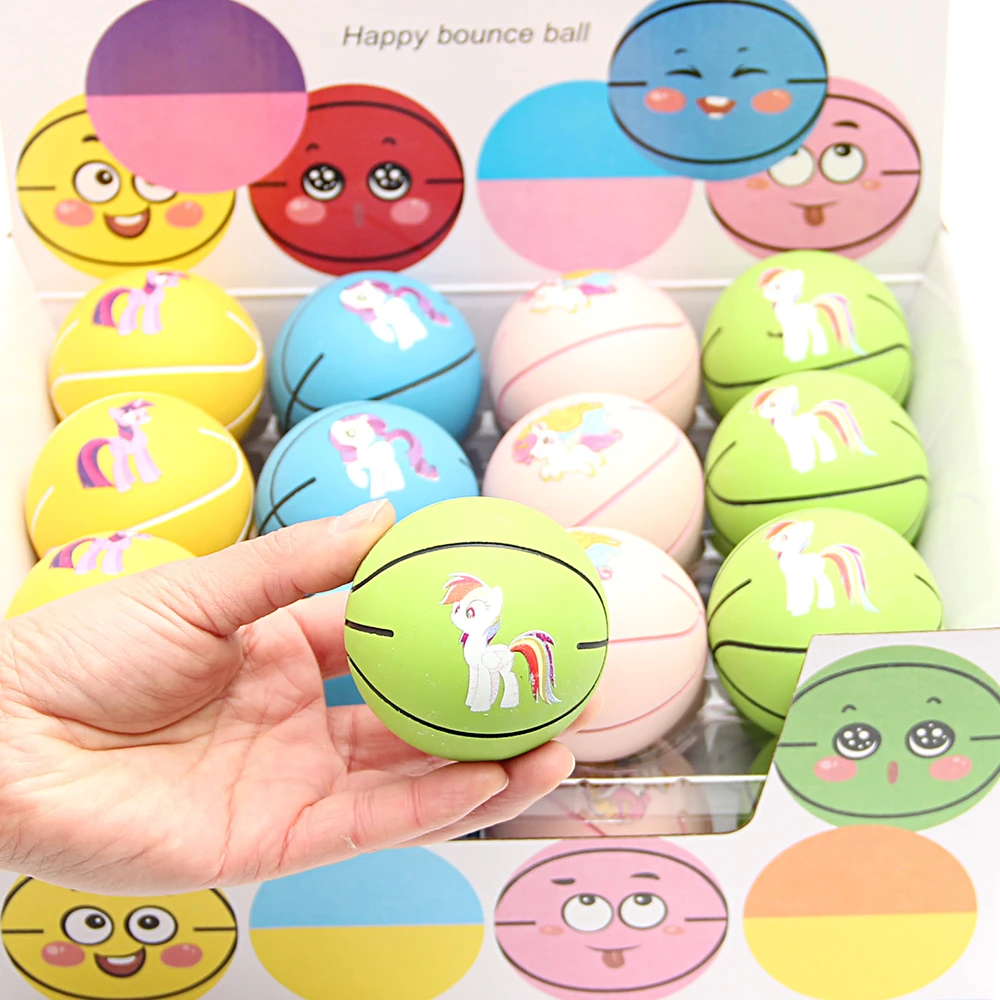 弹力球回弹球卡通手握高弹力免充气玩具篮球儿童幼儿园拍拍小皮球