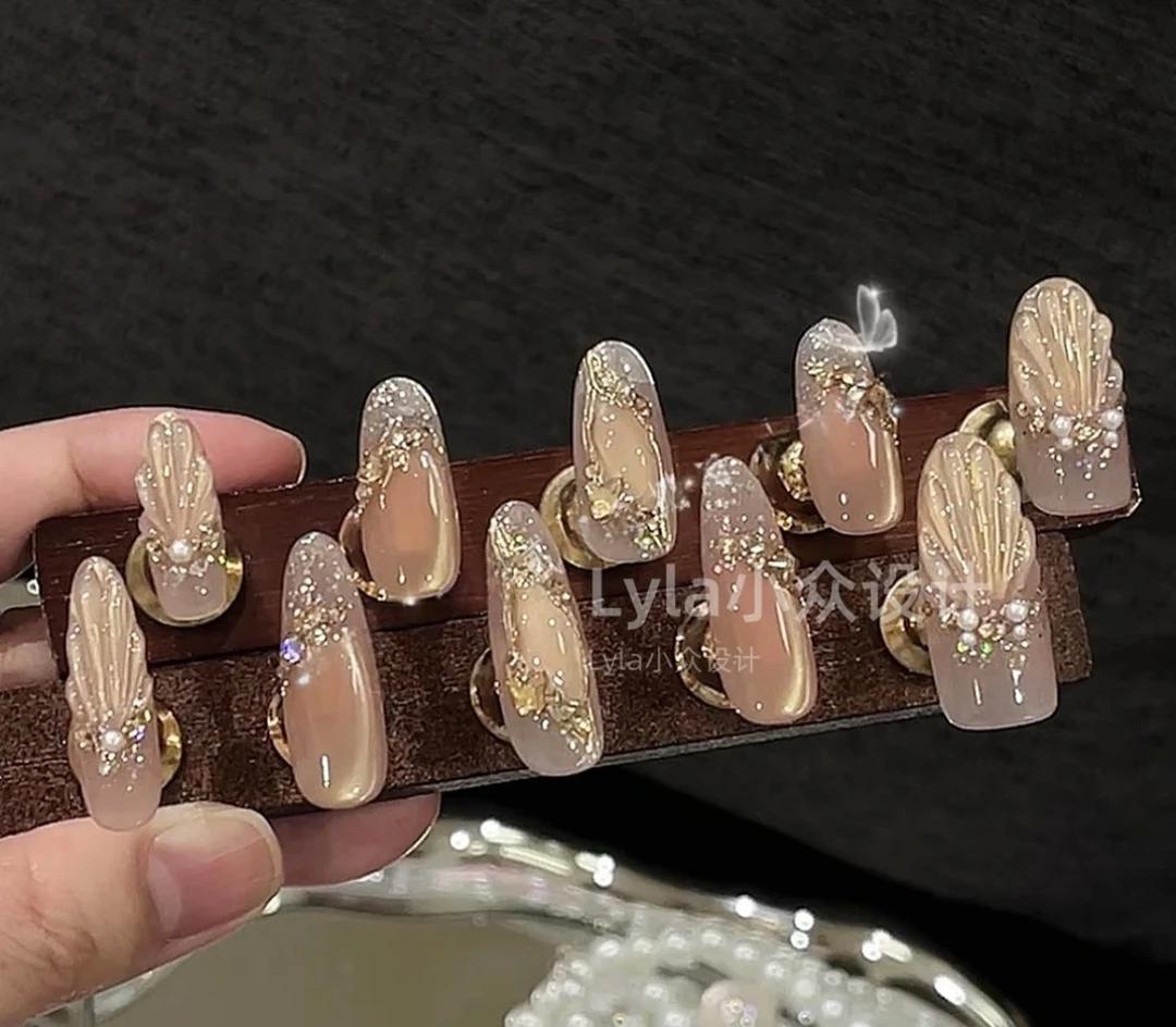 （我的楼兰）高品质穿戴甲腮红猫眼可拆卸美甲