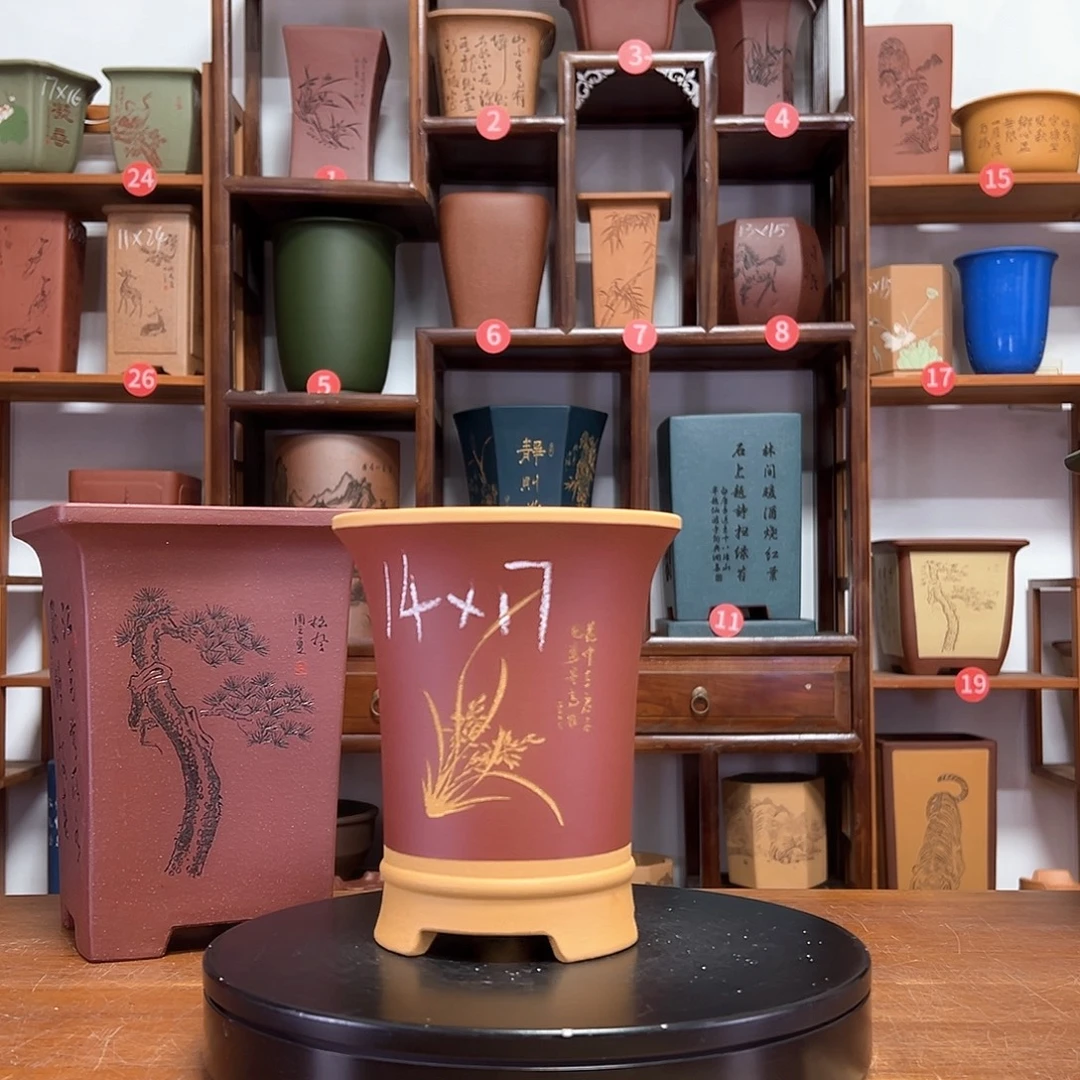 紫砂花盆周之夏精品紫砂花盆