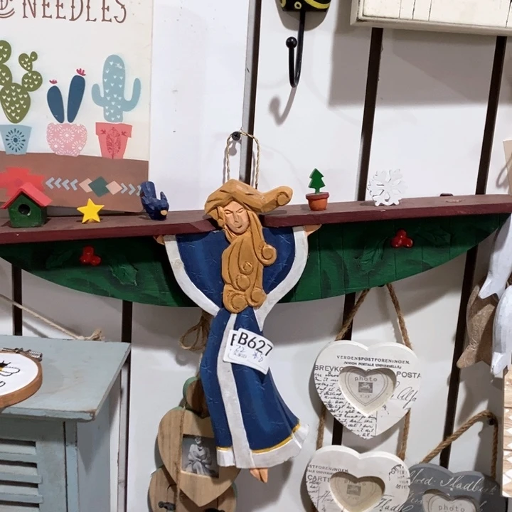 木实木木雕天使壁挂