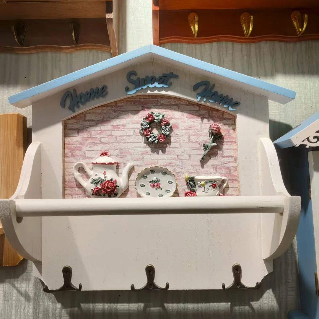 【全国包邮】34*29花朵挂钩架子收纳架实木挂钩