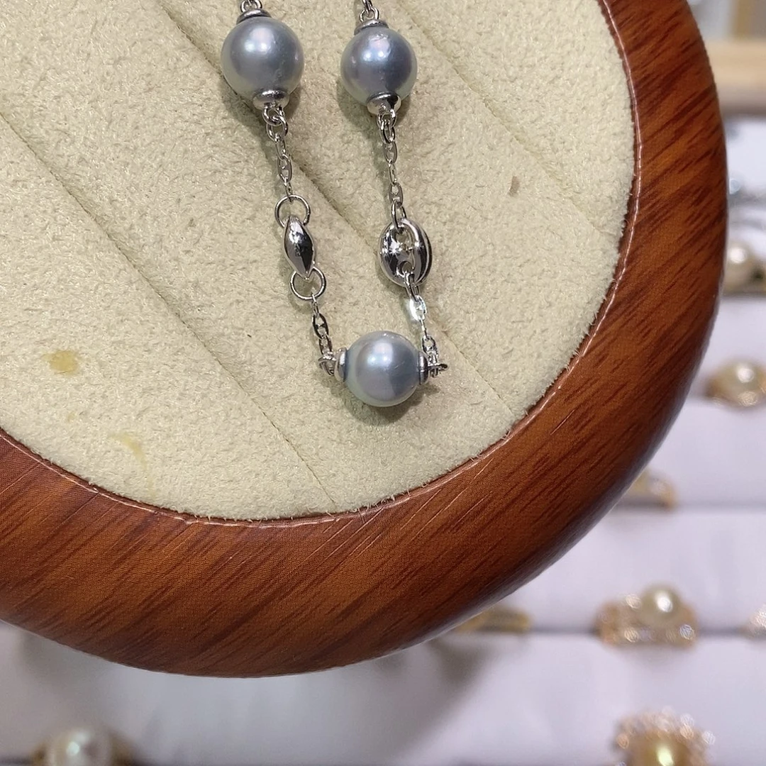 海水珍珠银S925镶嵌手绳