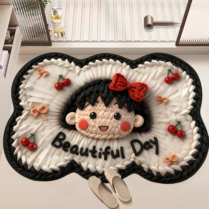 K101【新人福利】毛线风异形卡通硅藻泥浴室地垫防滑吸水卫生间