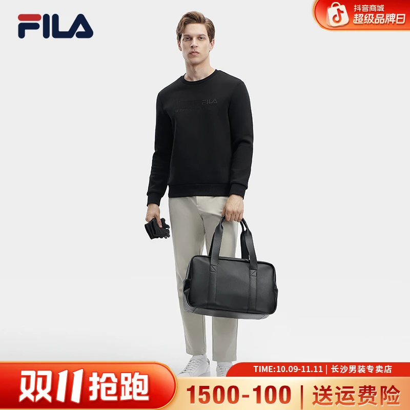 Fila斐乐男【火山岩发热商务卫衣】秋冬保暖内搭长袖F11M342203F