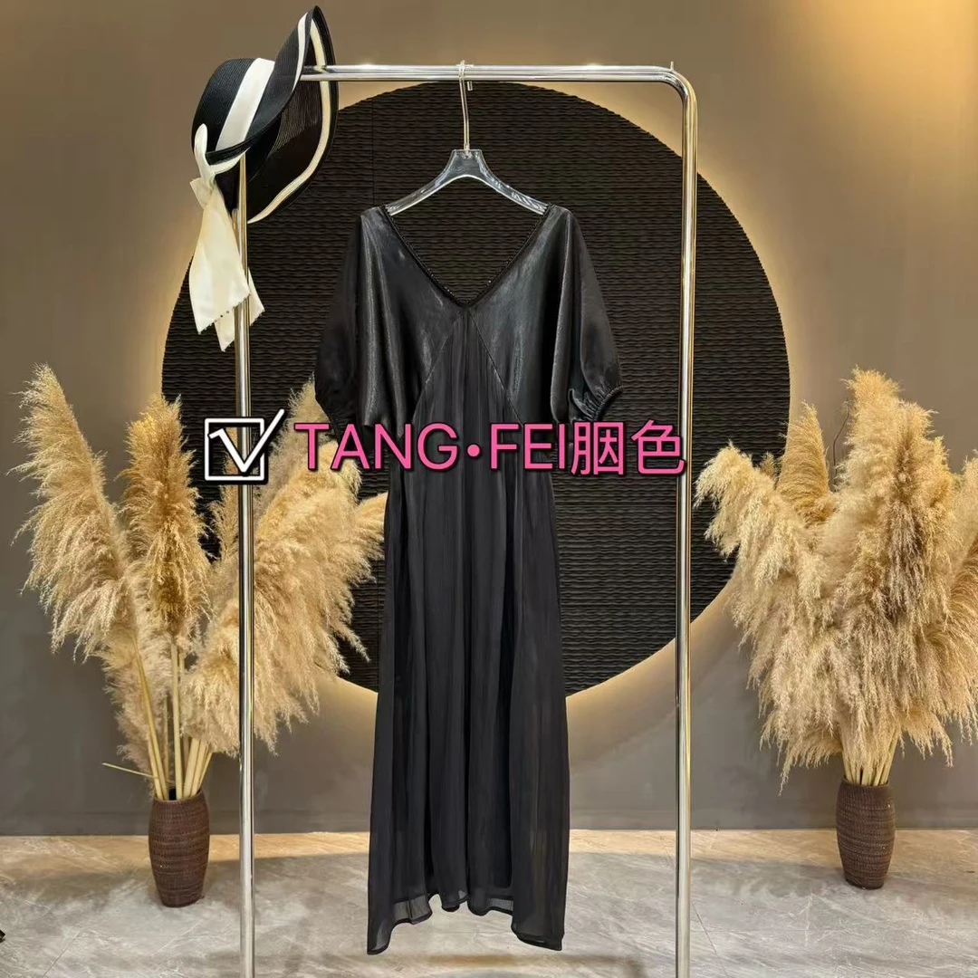 TANG-FEI胭色 【青华浮梦】TF0075黑色设计师原创连衣裙