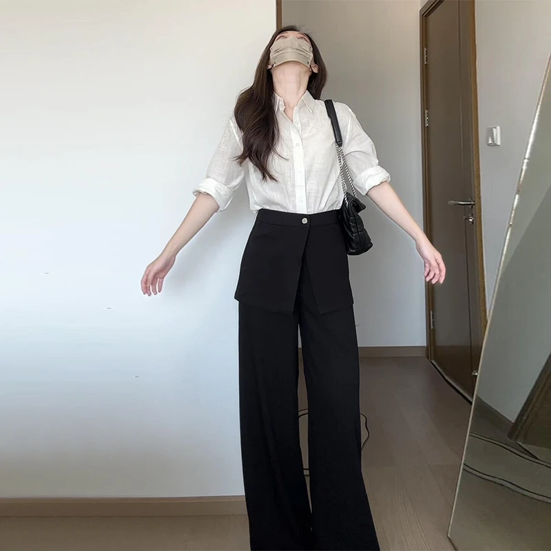 通勤白色气质长袖衬衫女夏开衫法式高级感轻熟风职场穿搭防晒上衣