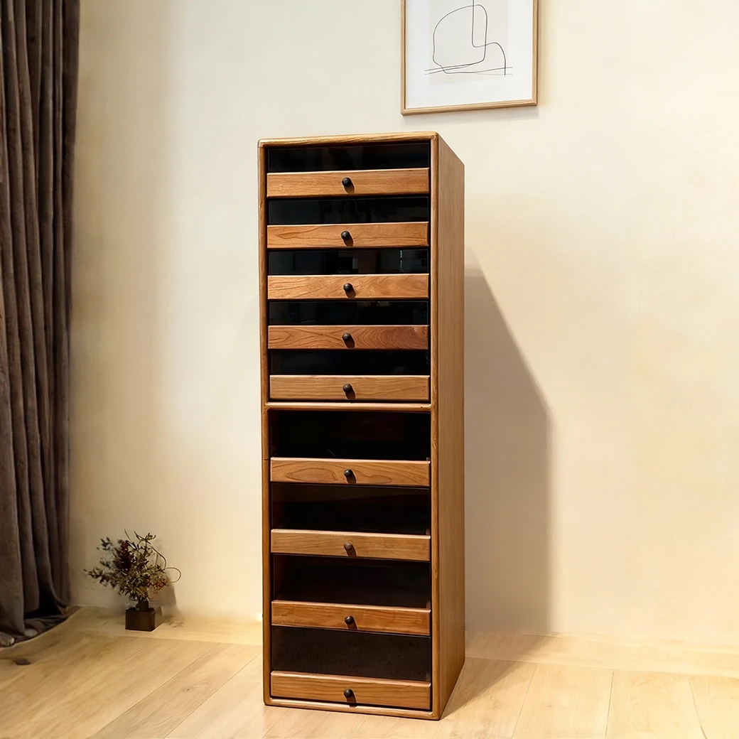 工厂直销大号牙科柜北美樱桃木黑胡桃木收纳复古文玩茶壶柜展示柜