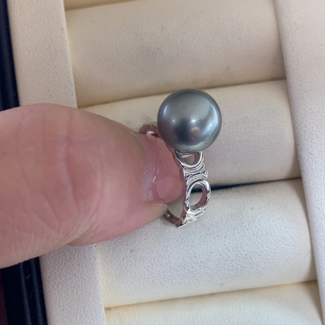 海水珍珠戒指银S925镶嵌