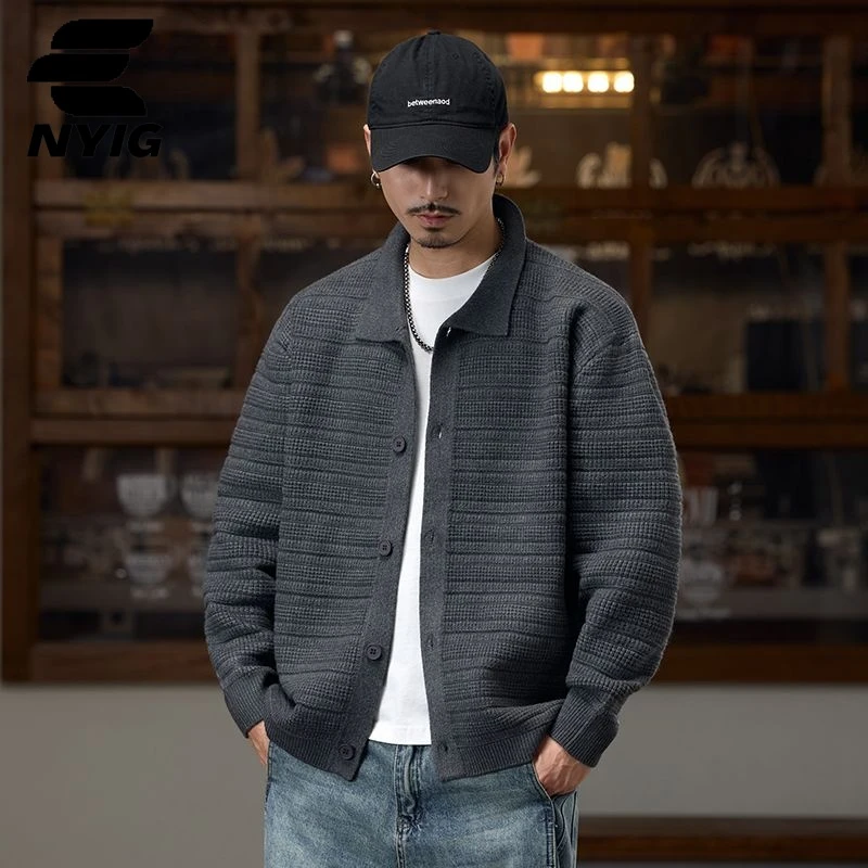 NYIG毛衣针织衫男款春秋慵懒针织开衫毛呢秋冬秋季春秋