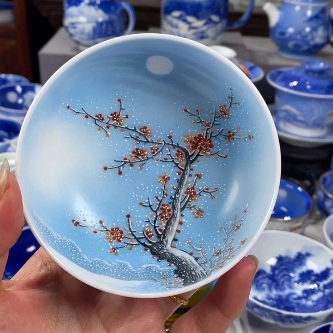 粉彩梅花主人杯杯