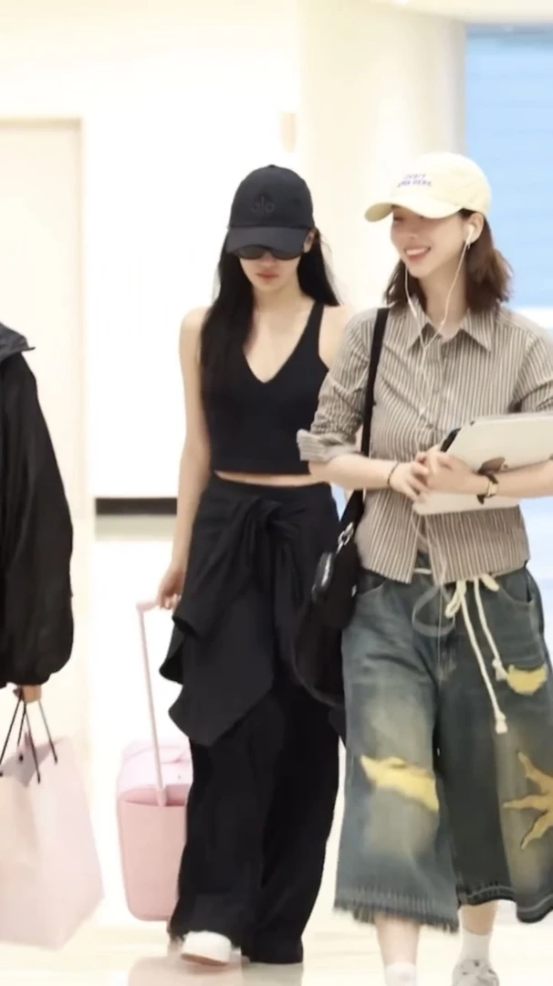 宁宁jisoo智秀必入款cargo降落伞神裤高腰阔腿版型西装裤