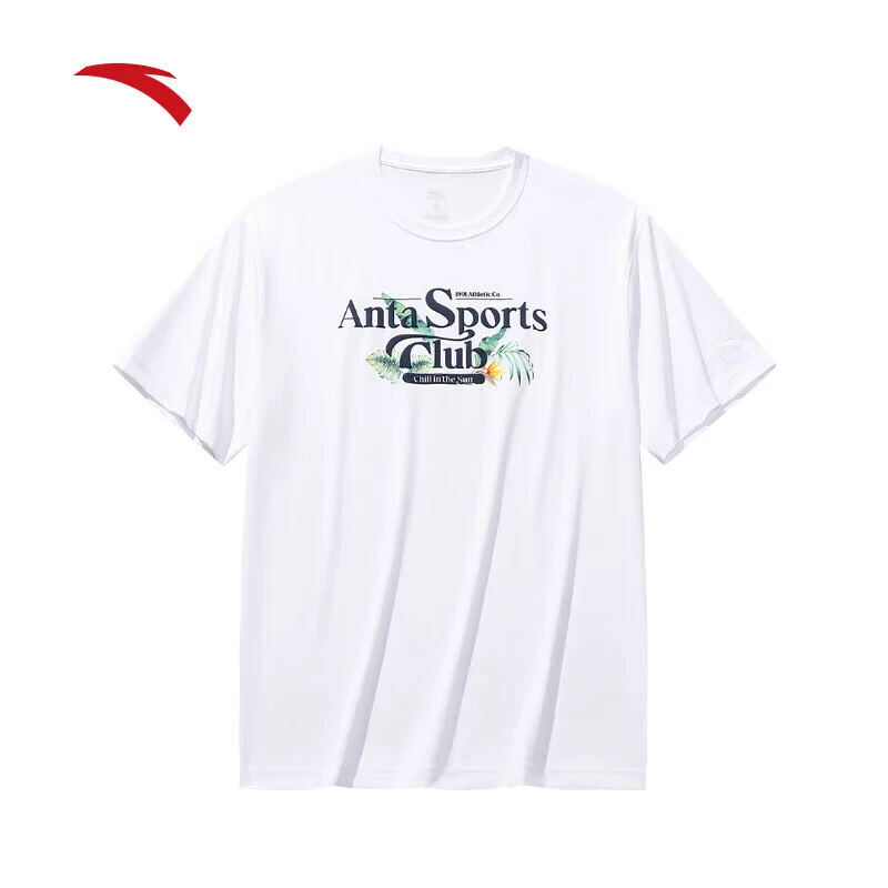 安踏冰丝T 生活运动复古冰肤3A抗菌男子短袖针织衫T恤152538122