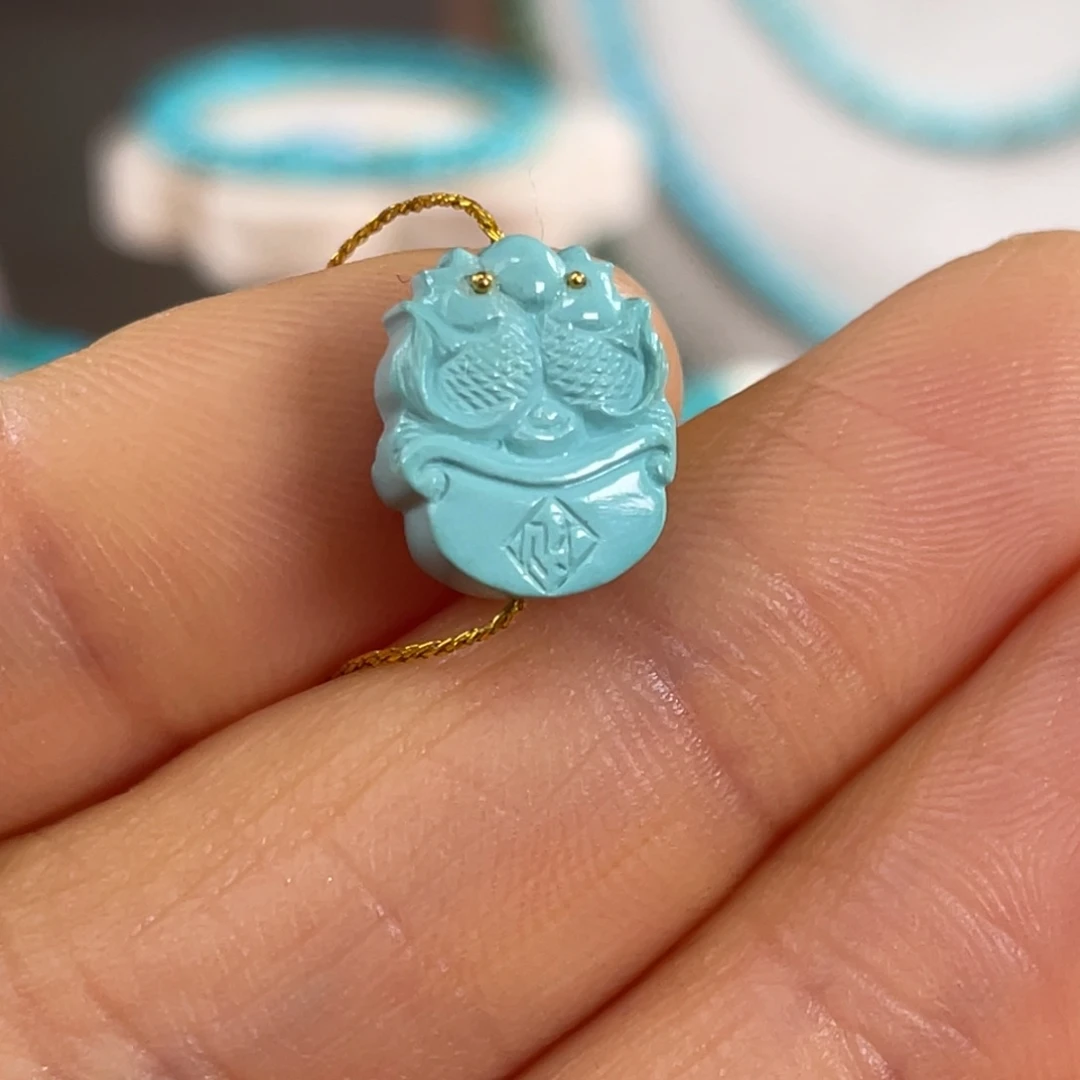 绿松石未镶嵌套链聚宝盆