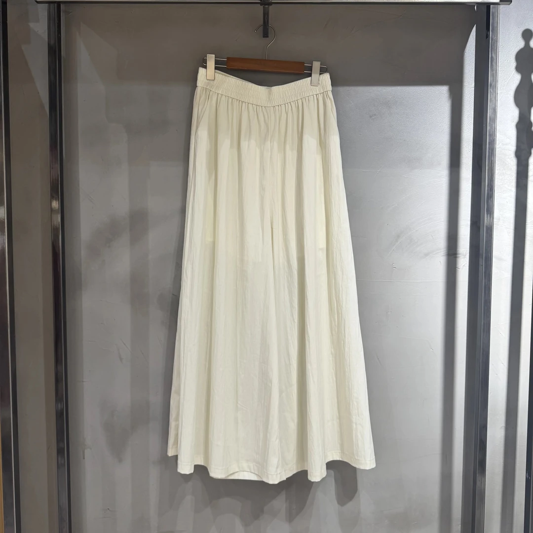 麦寻女装2025夏季新款宽松个性气质减龄松紧腰阔腿休闲裤KCXFQ049