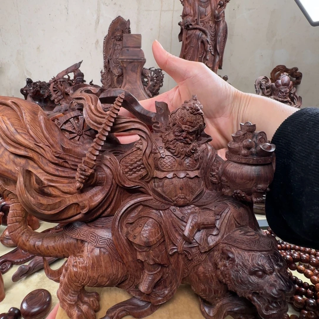 用***1把件黄花梨/降香黄檀赵公明 摆件品