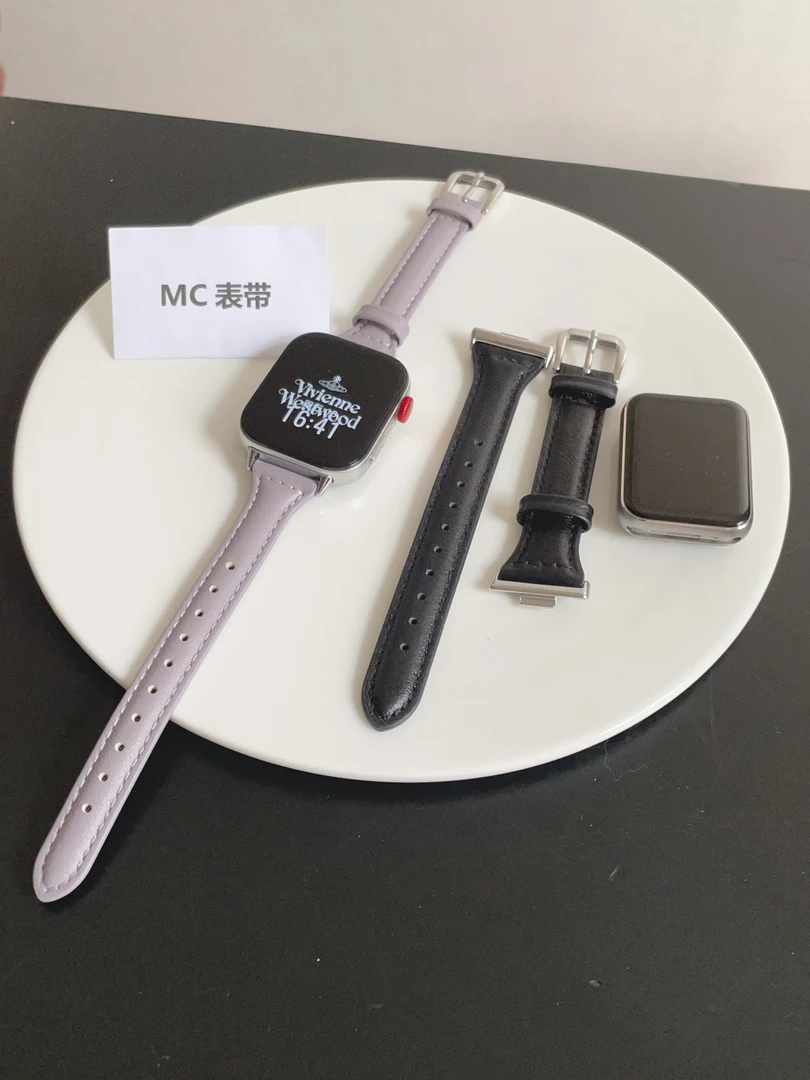 MC适用华为fit4表带fit4pro小蛮腰温柔皮质fit3腕带iWatch红米5等