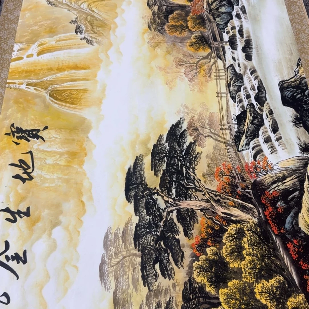 昌***国画QC原创横山水作品！带证书！限购一单