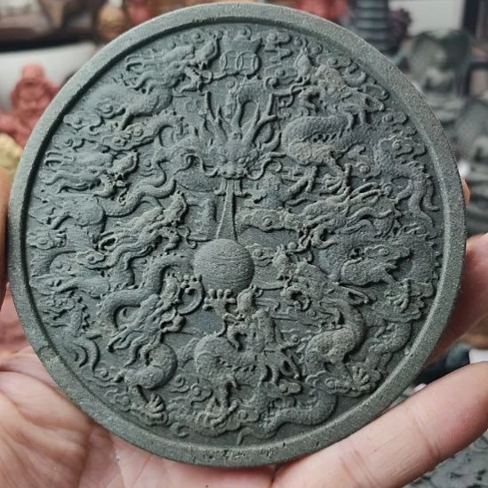 泥塑蓝药师香方九龙壁大牌子