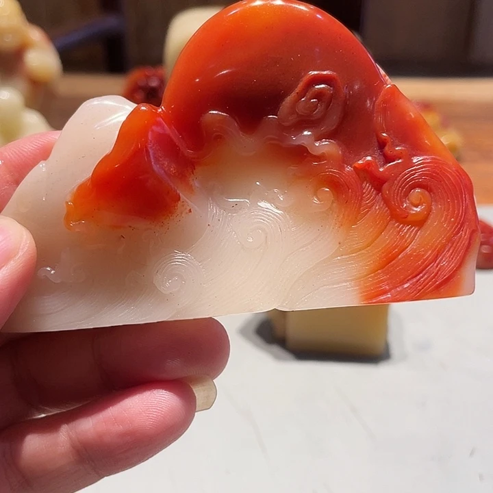 寿山石印石旭日东升芙蓉