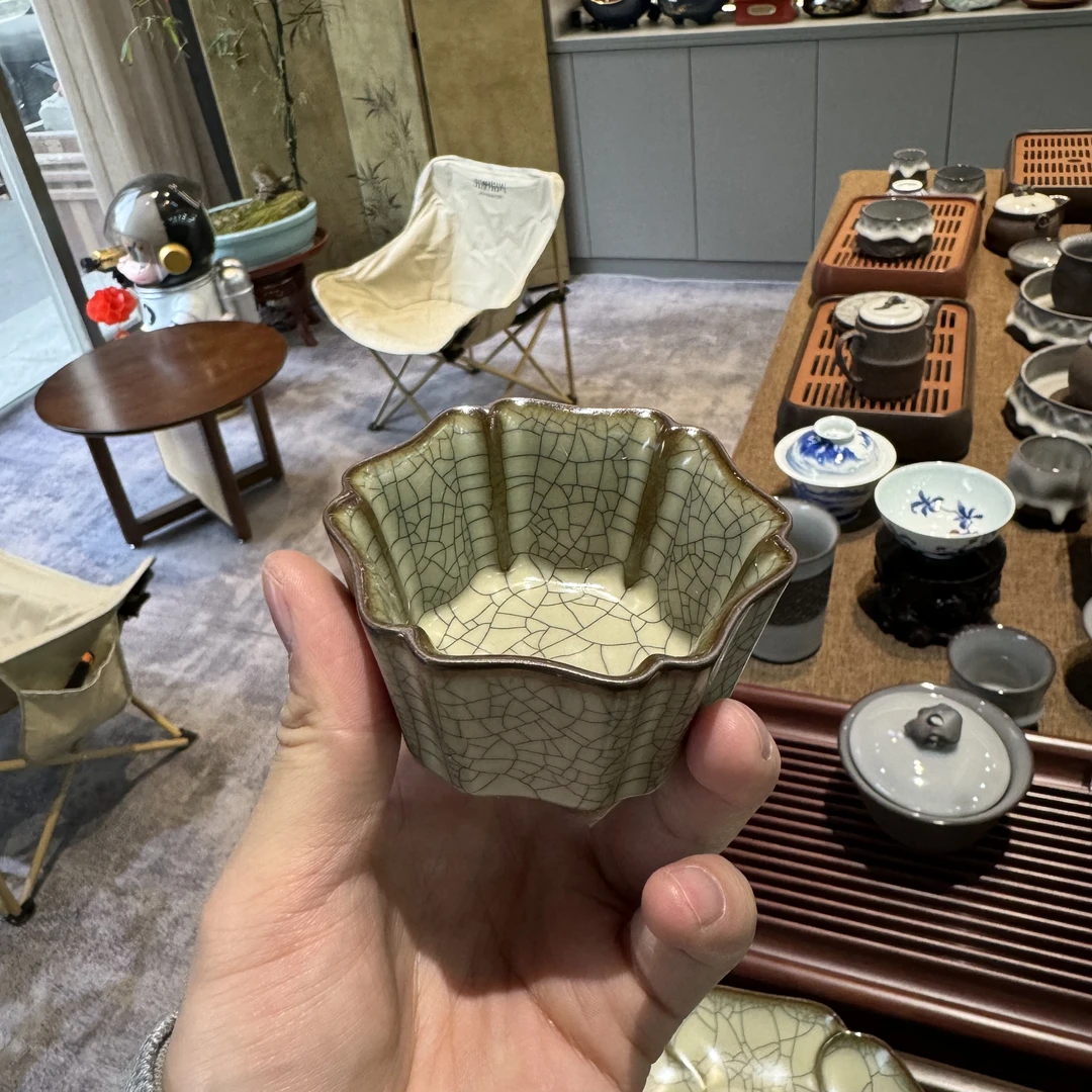 传世龙泉哥窑品茗茶杯盖碗公道杯壶承开片仿古茶具