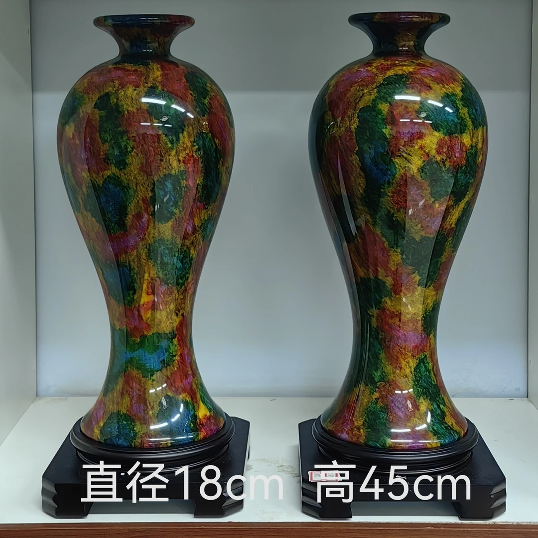 美人瓶贵妃瓶雕刻家居摆件一对带礼盒