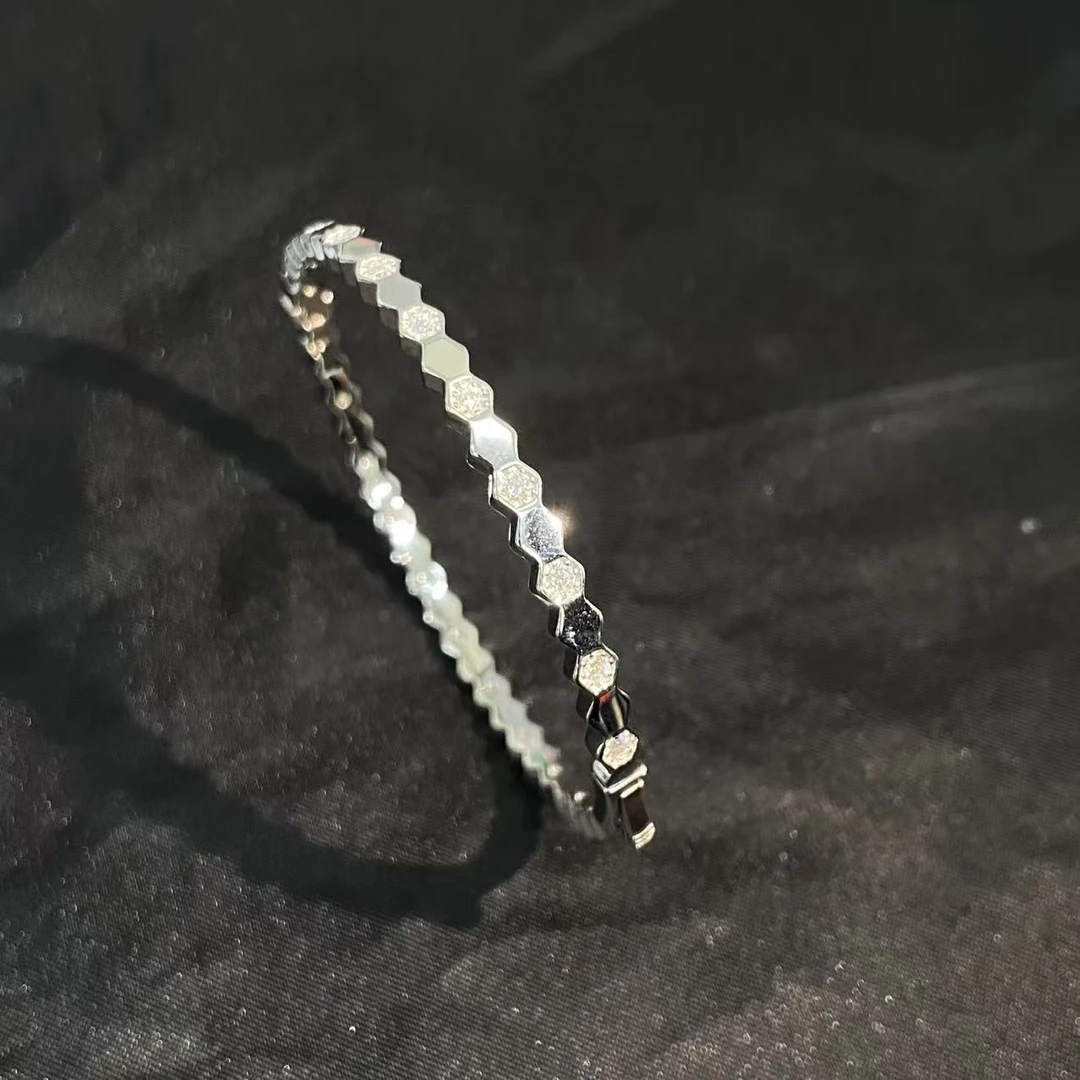 925银莫桑石银制品 【举石】X0418-9819-245莫桑钻手镯（一件/自选）u