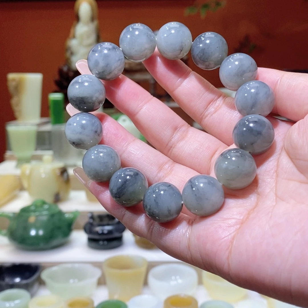 未镶嵌和田玉把件新疆和田玉青花手串16mm