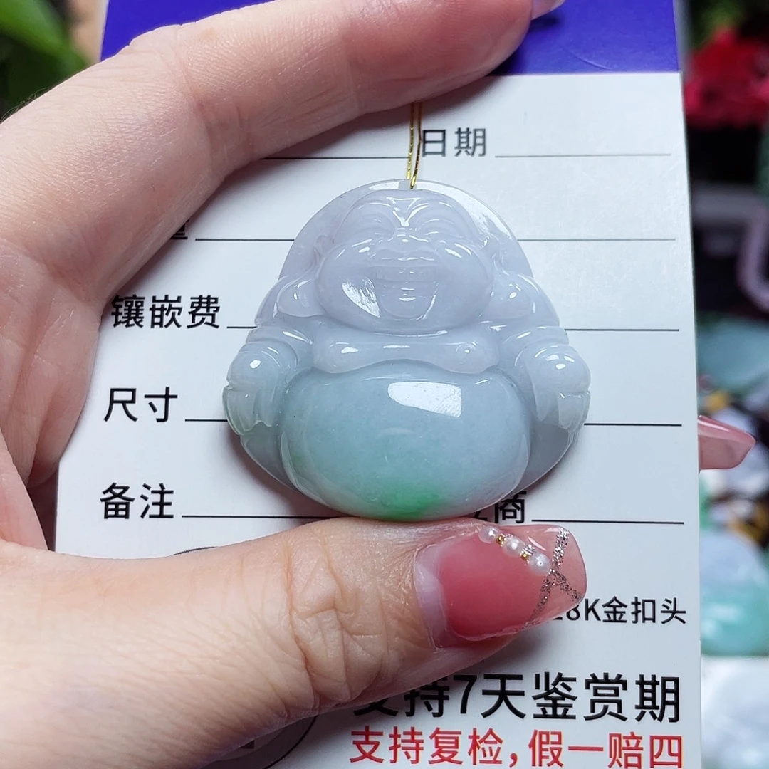 翡翠未镶嵌颈饰佛公21
