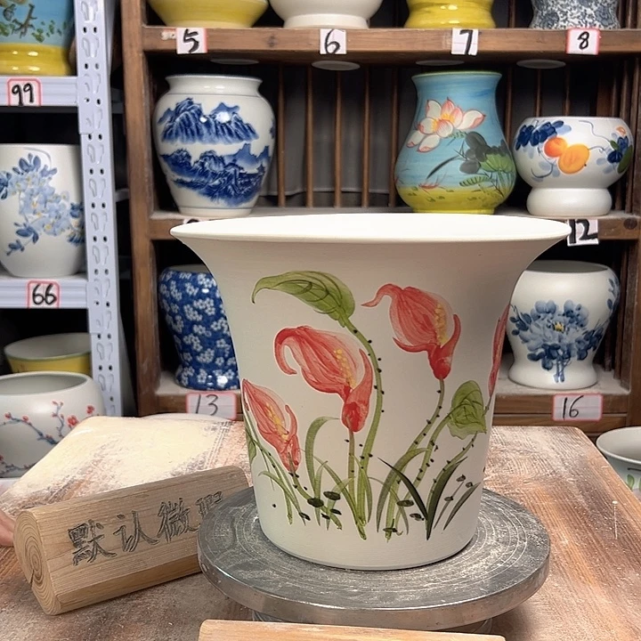 陶斗笠马蹄莲 新款新款陶瓷