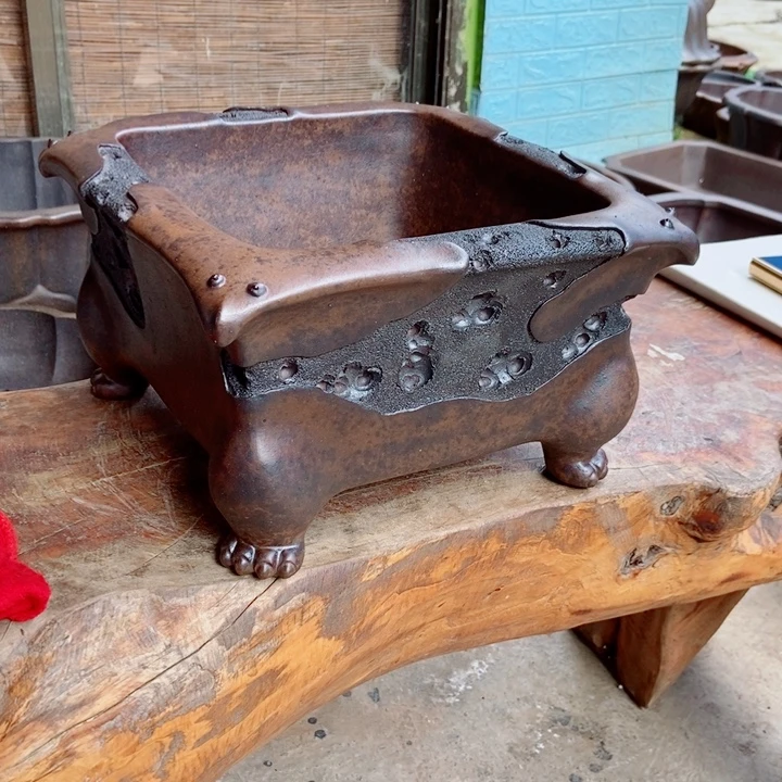 溪***◕杨冬益紫砂花盆4688