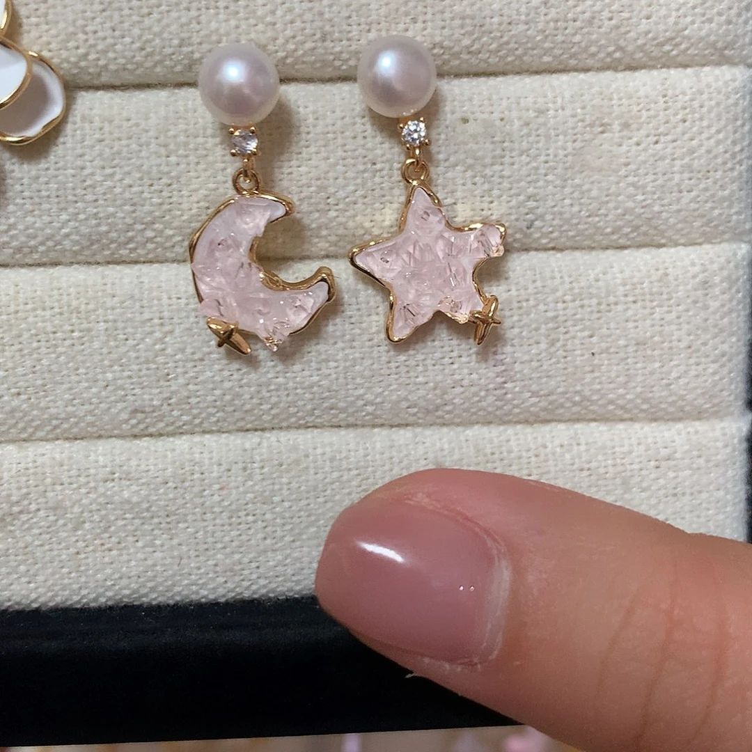 淡水珍珠耳饰合金