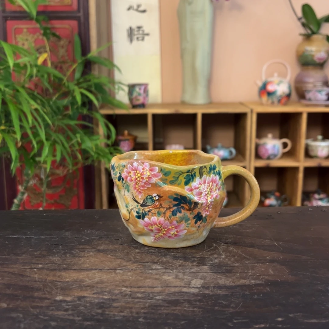霁***风柴烧纯手工手绘陶瓷
