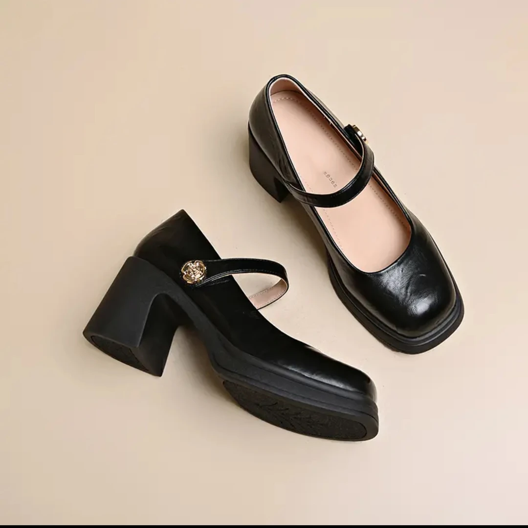 粗跟魔术贴玛丽珍时尚女鞋单鞋~M-227~