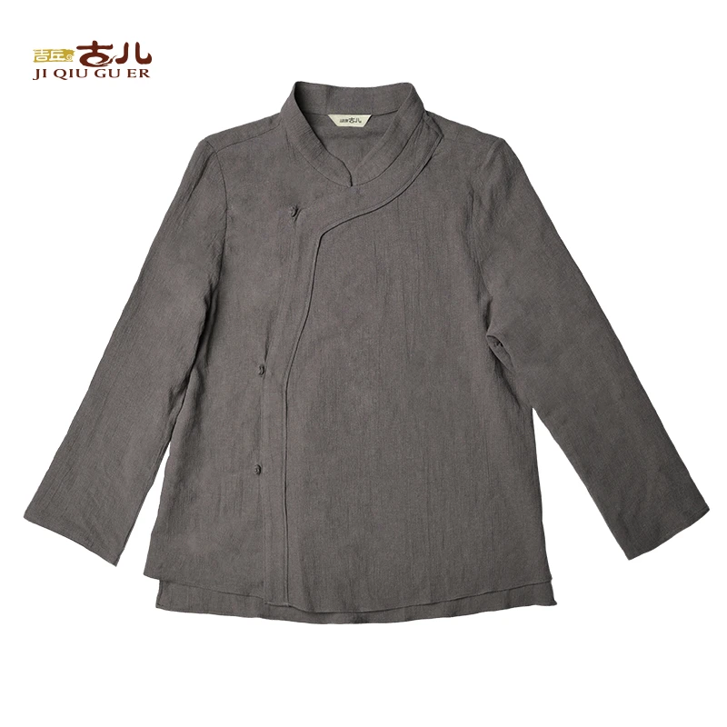 吉丘古儿棉麻上衣老钱风松弛感女装中式休闲透气通勤衬衫G251Y501