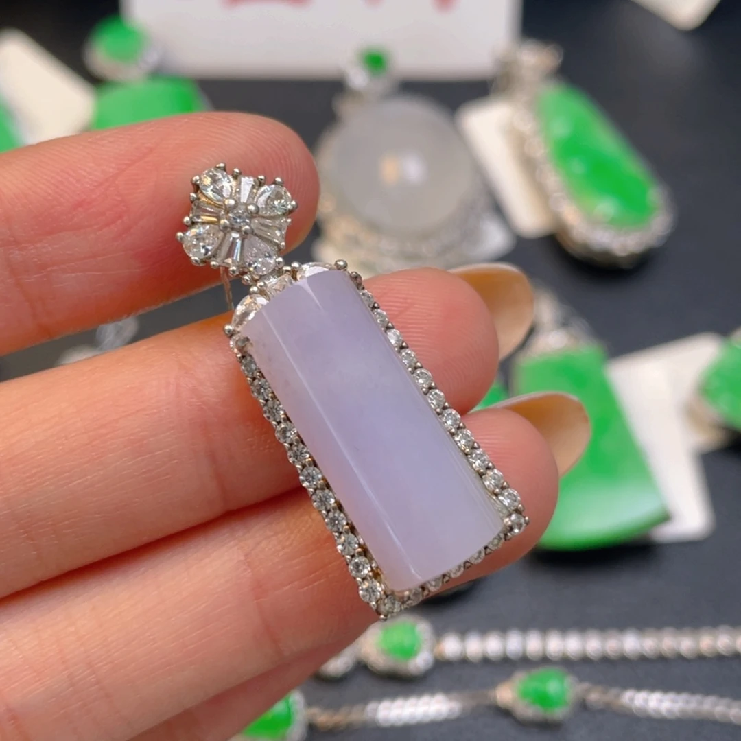 翡翠银S925镶嵌颈饰