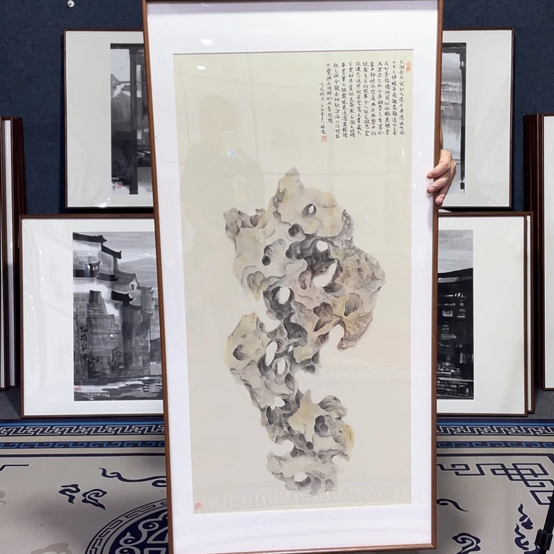 国画手绘画作品带框60/120