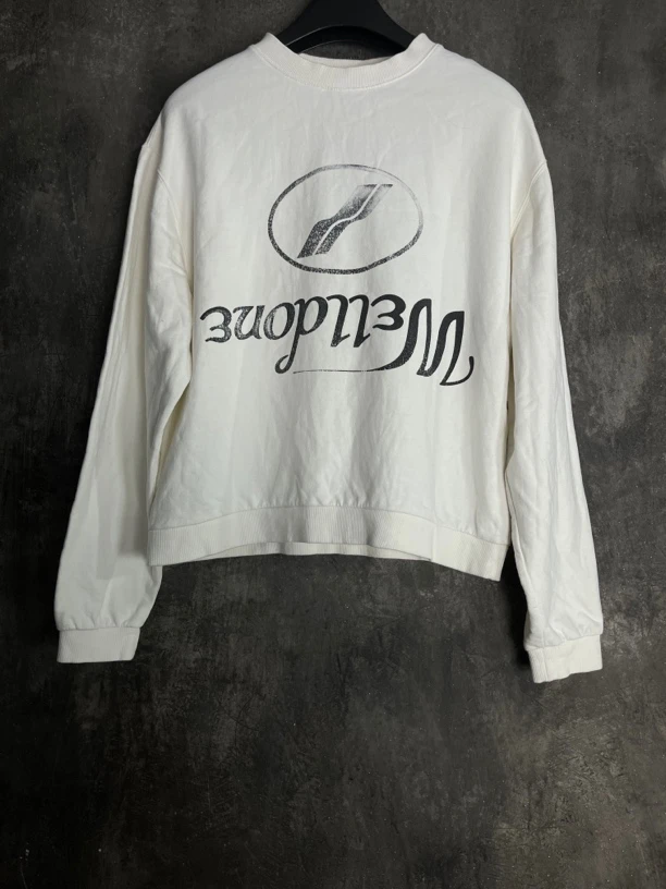 全新未使用 WE11 DONE S码*1/白色反标志卫衣/02314