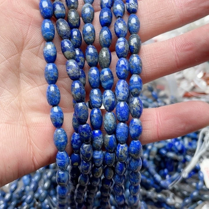 玛瑙/玉髓珠宝半成品未镶嵌2条6x9mm青金石