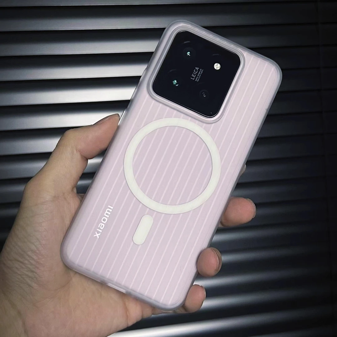 适用于小米15pro手机壳透明磁吸小米17Promax磁吸瓦楞纹14pro磨砂