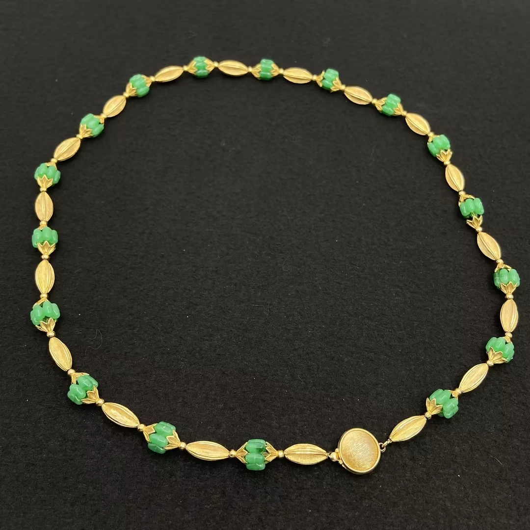 合金亚克力项链 【Liz璇子】素金绿是赛璐璐项链H48681无鉴赏期