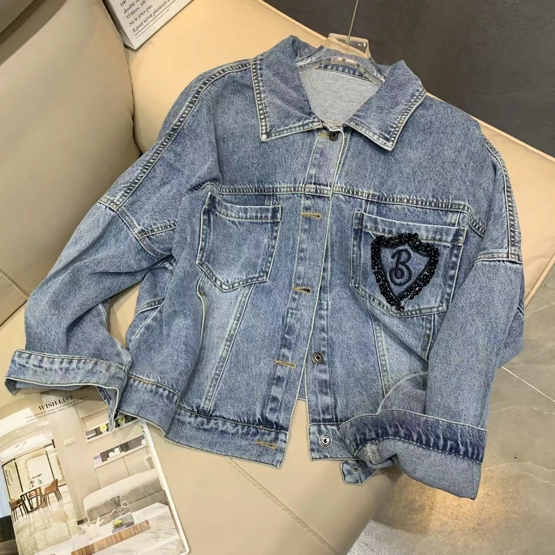 Z.X 手工穿珠刺绣牛仔外套 76665（A4）