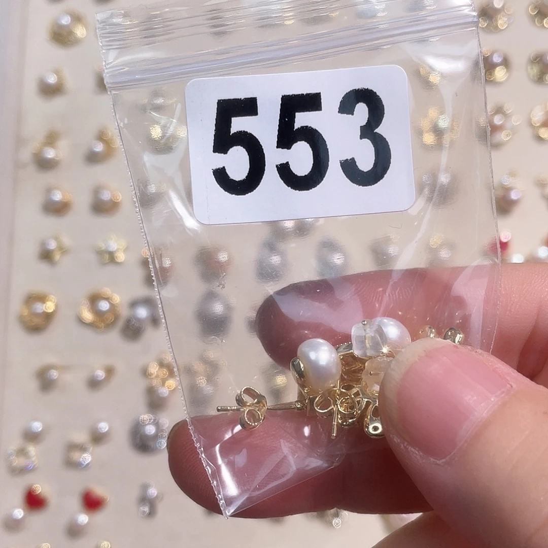 合金淡水珍珠耳饰七*