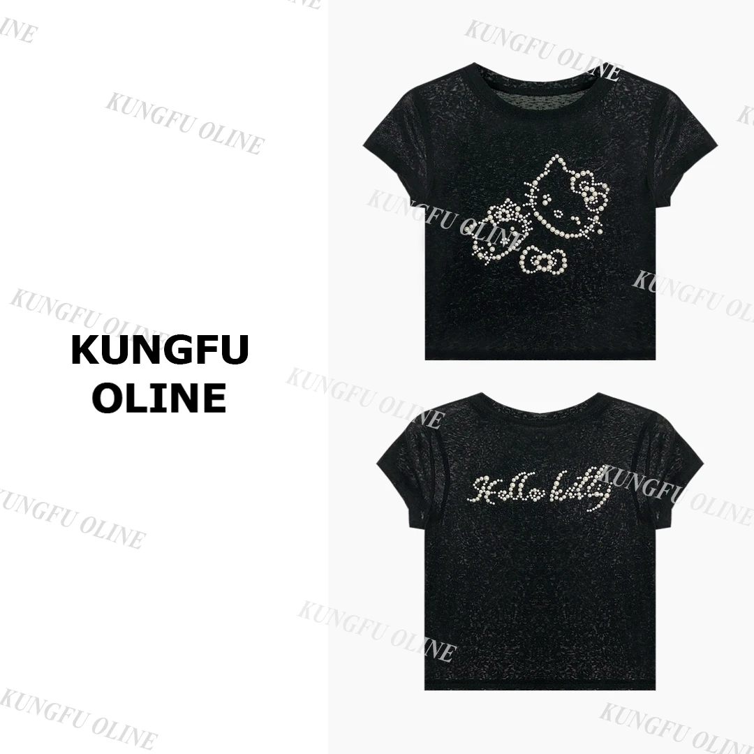 【祎祎】【kitty kitty】T8530天丝亚麻流行圆领短袖T恤休闲上衣