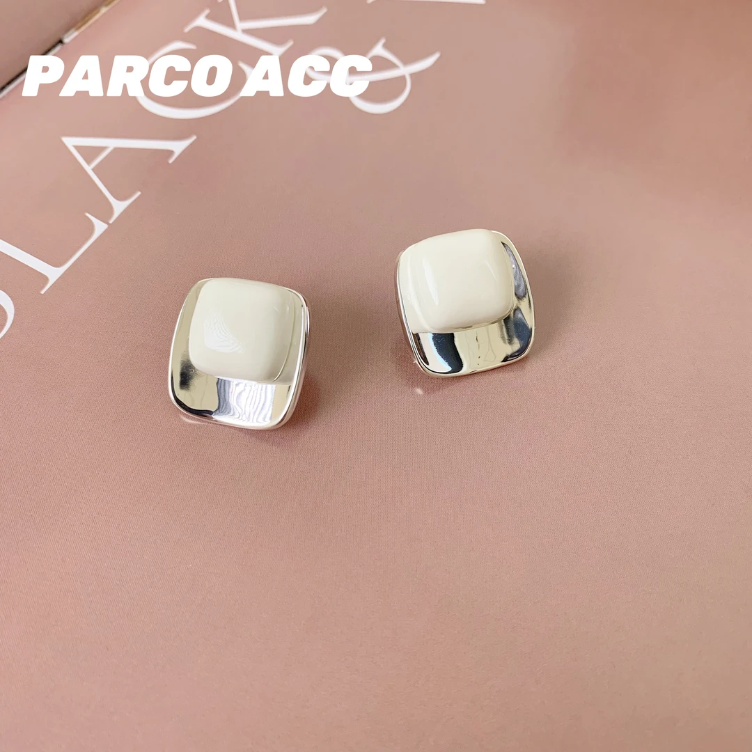 铜合金珐琅耳饰 TB416  简约气泡方块耳钉