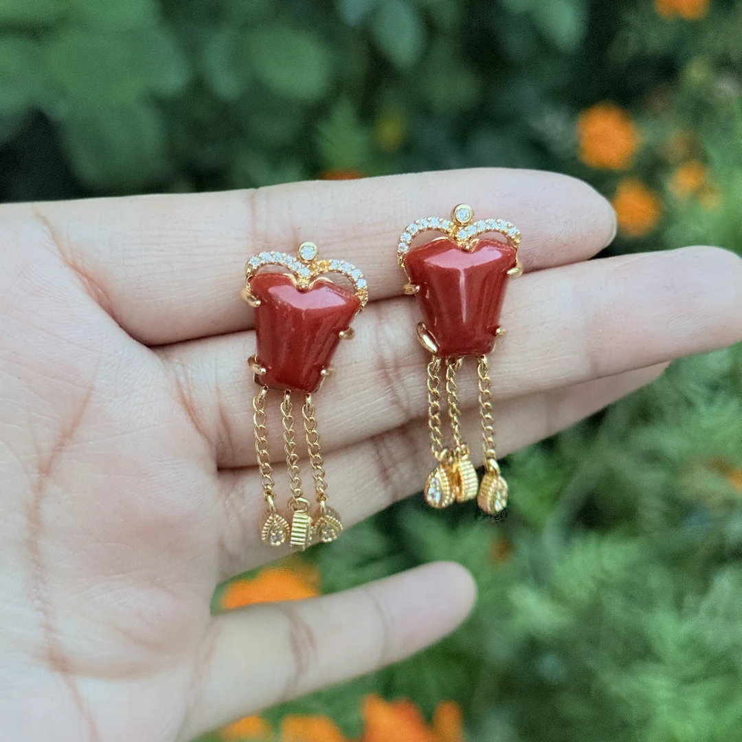 铜合金亚克力耳饰铜合金手工新款耳坠！高档纯手工轻奢网红百搭